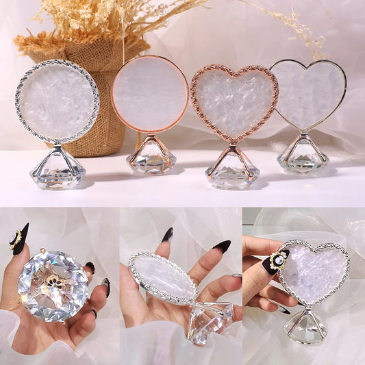 1 Pc Big Diamond Round Nails Art Display Stand Tools Heart Shape